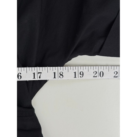 Anthropologie Dress Size M Twist Waist Midi Shirtdress Black Modern Minimalist - Picture 11 of 14